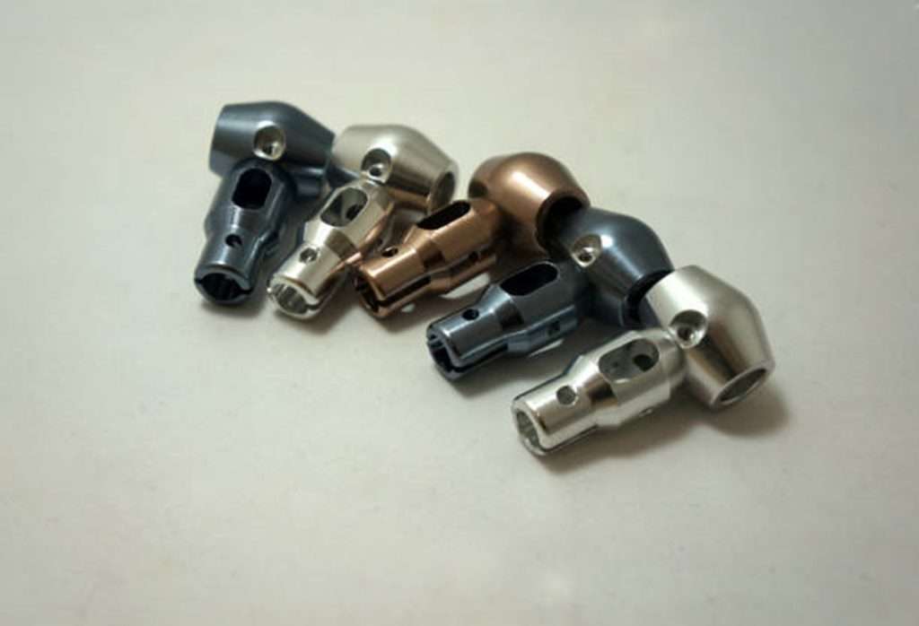 Aluminum parts, after anodizing with different color variation