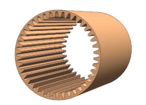 Grooves parallel to the axis of the workpiece