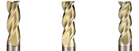 CNC cutting tools with 35°, 40°, and 45° helix angle simultaneously